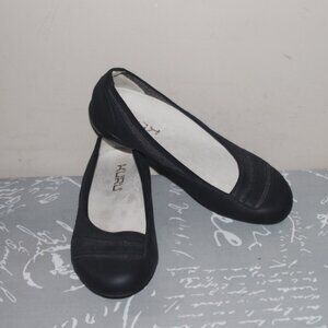 Kuru Grace Black Leather Ballet Flats  BLACK - SIZE 9